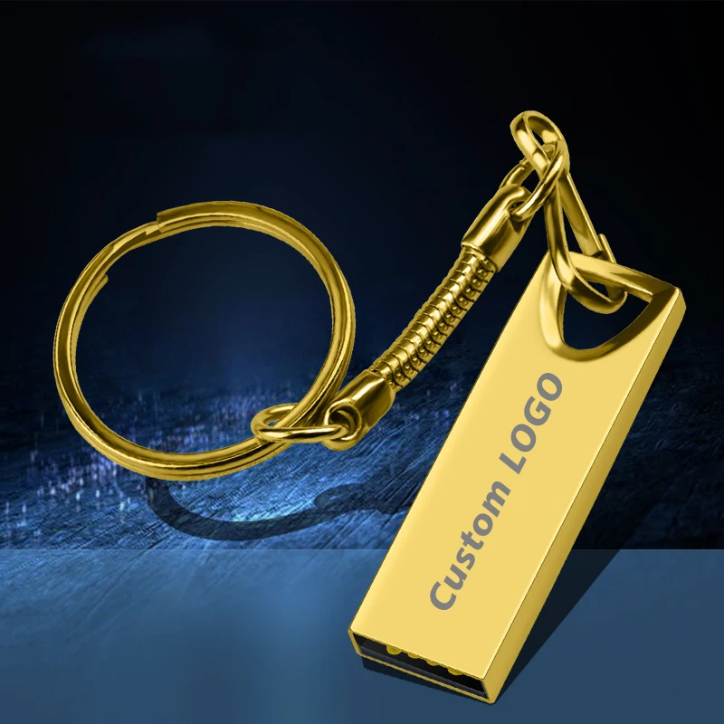 Free Custom Laser Engraving LOGO Color Metal Ring USB2.0 High-speed Flash Drive 4GB 8GB 16GB 32GB 64GB 128GB