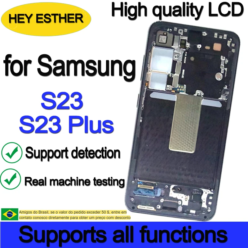 Super AMOLED Replacement For Samsung S23 S911B LCD Display Touch Screen S23 Plus S916B