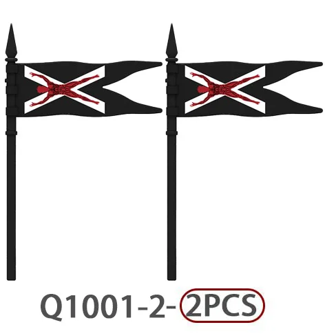 MOC Mittelalterliche Burg Ritter Flagge Bausteine Grüner Drache Soldaten Zubehör Löwe Adler Armee Bausteine Spielzeug Kinder Geschenk