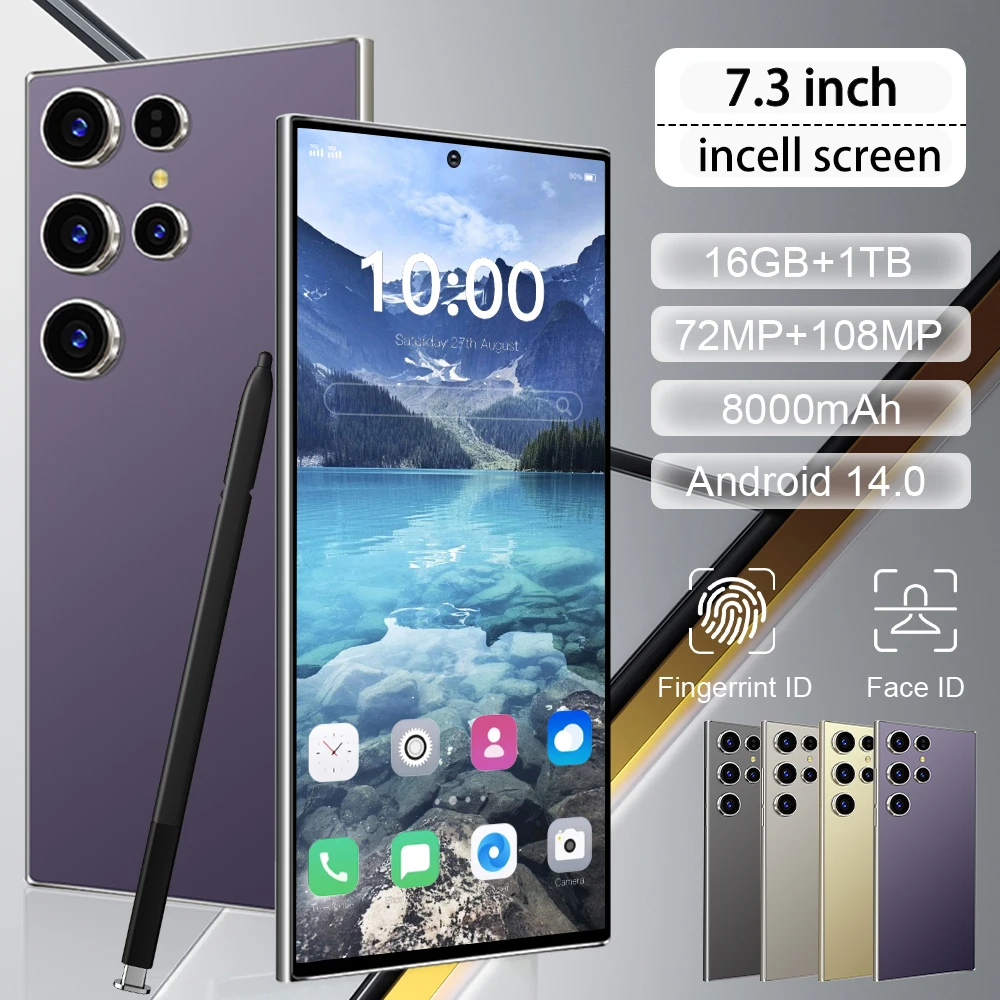 

Tablet protective case For HOT S26 Ultra 7.3inch HD Global Version Original Smart Dual Card 8000mAh Battery Facial 2025 New