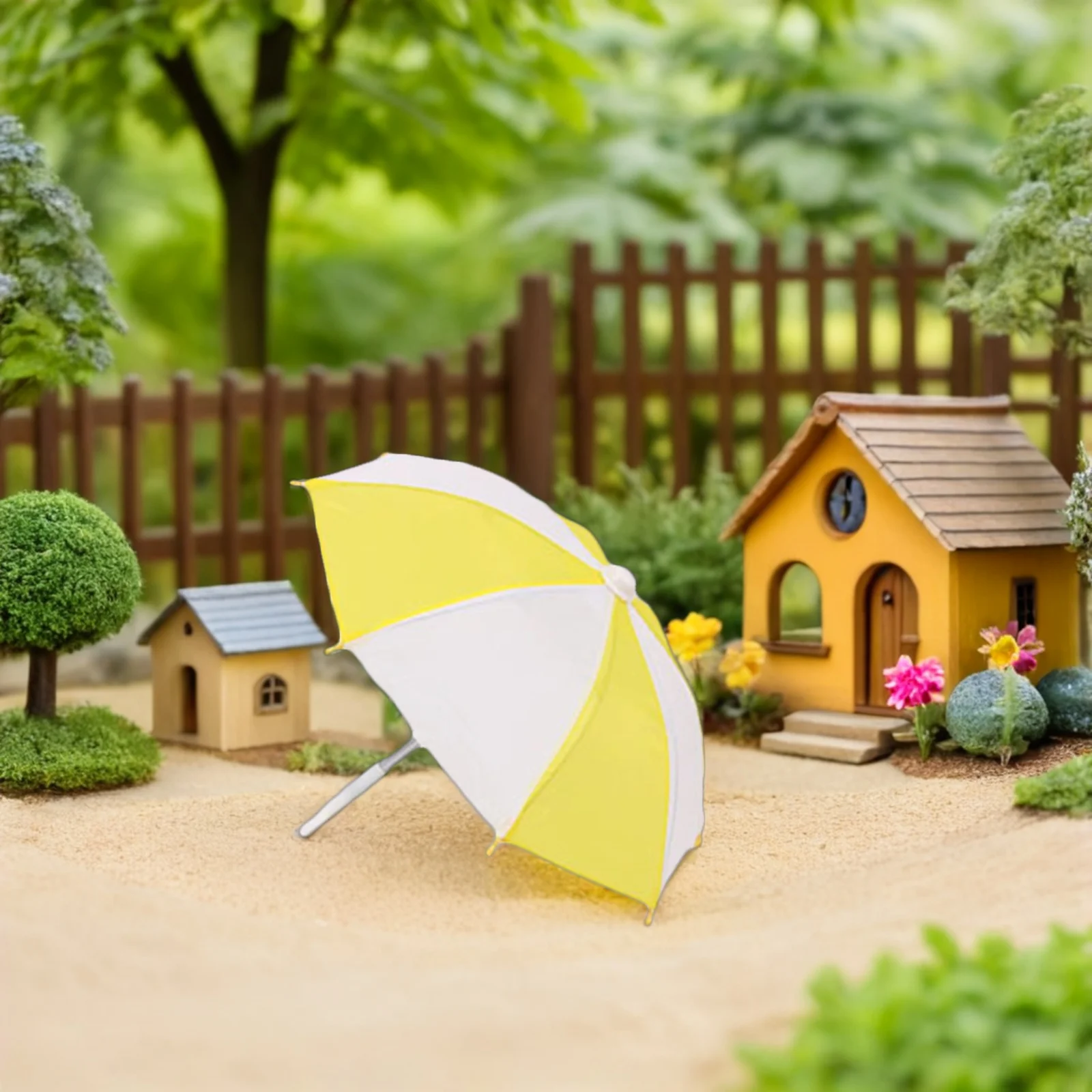 8 pçs guarda-chuvas de casa de bonecas em miniatura colorido pequenos guarda-chuvas para fingir jogar decoração fotografia adereços guarda-chuva