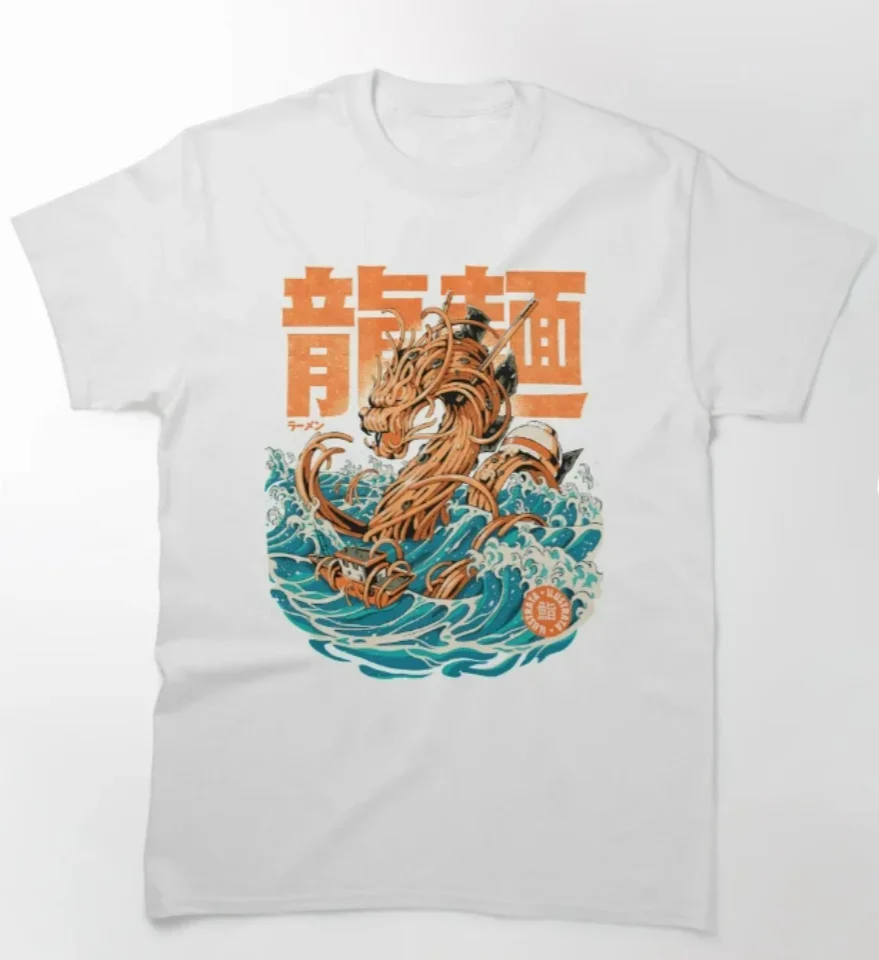 Vintage elements personalized fashion design sense single item Black Great Ramen Dragon off Kanagawa Classic T-Shirt04198