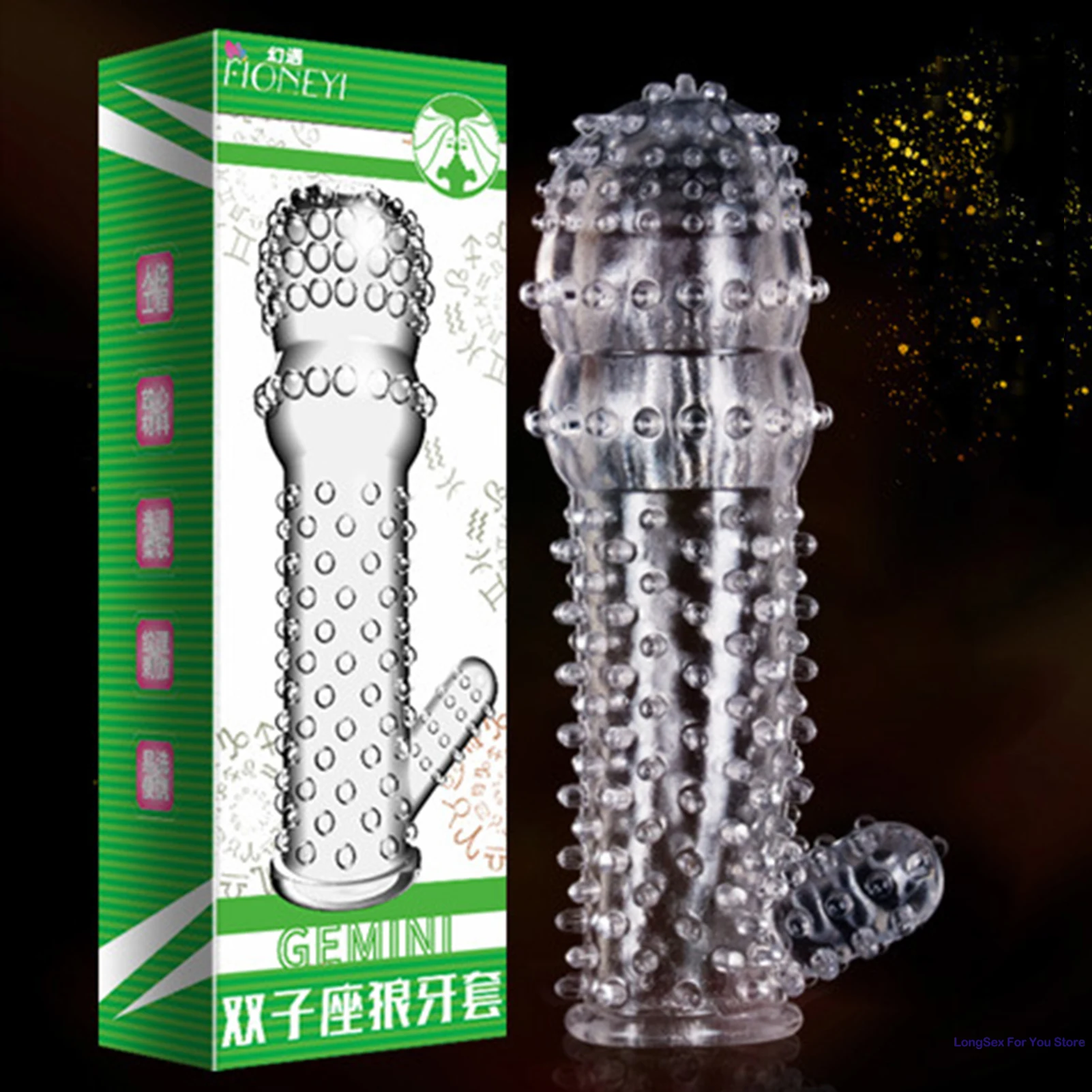 ผู้ชายอนุภาคถุงยางอนามัยReusable Sexของเล่นความไวสูงอวัยวะเพศชายแขนG-Spot DottedถุงยางอนามัยContraception Sexสินค้าสําหรับผู้ใหญ่