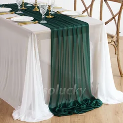 Camino de mesa transparente verde oscuro para fiesta de aniversario, boda, Navidad, aniversario, Día de San Valentín, decoraciones de comedor para el hogar