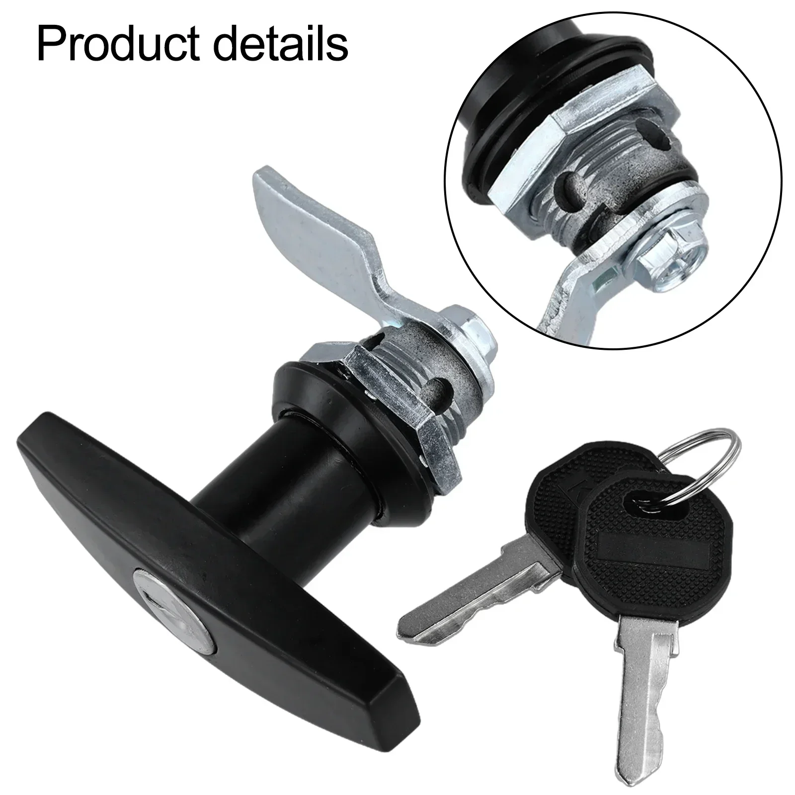 1pc T-Shape Handle Door Lock Caravan RV Truck Trailer Toolbox Drawer Cabinet Anti-theft Door Lock Latch With 2 Keys