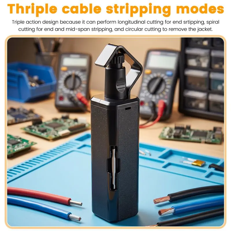 THIVN-Round Cable Stripper Fiber Optic Tool, Optical Fiber Cable Jacket Slitter, Longitudinal