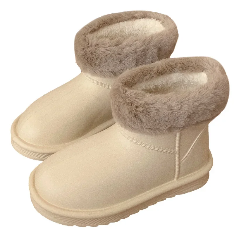 Autumn and winter fashion padded warm snow boots girls simple solid color system EVA waterproof outdoor cotton boots ladies