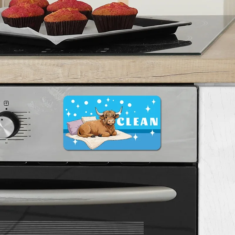 Kitchen Dishwasher Status Magnet Reversible Clean Dirty Sign Strong Magnetic Indicator Sticker for Household Use