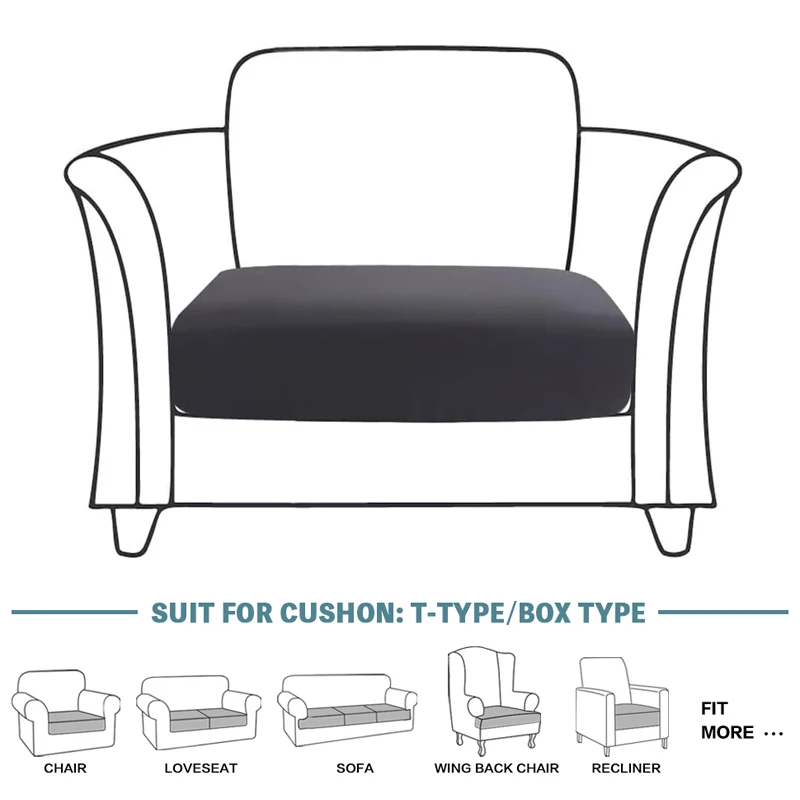 1/3/6 pcs Waterproof Chair Sofa Seat Cushion Slipcovers Couch Cushion Cover Stretch Furniture Protector for Kids, Pets