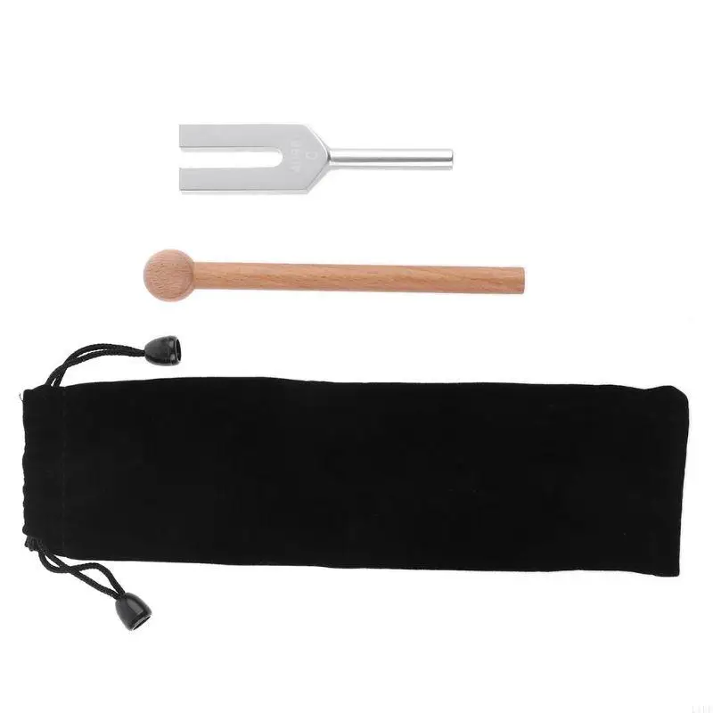 L1EE Practical 4096Hz Tuning Forks Set with Wooden Mallet Aluminum Alloy Healing Sound Vibration Therapy Musical Instrument