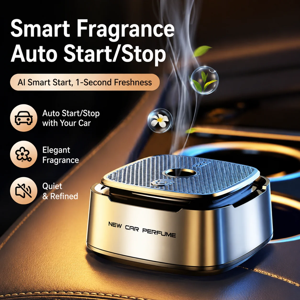 Ambientador Inteligente para Auto, Fragancia Ligera y Duradera, Spray para Auto, Fragancia para Interiores de Auto para Hombre, Artículo Decorativo, Difusor de Fragancia