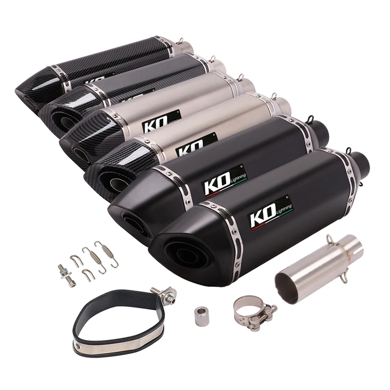 

51mm Motorcycle Exhaust Stainless Steel Middler Link Pipe Muffler DB Killer Slip On For KYMCO Xciting 400 S400 2017-2025