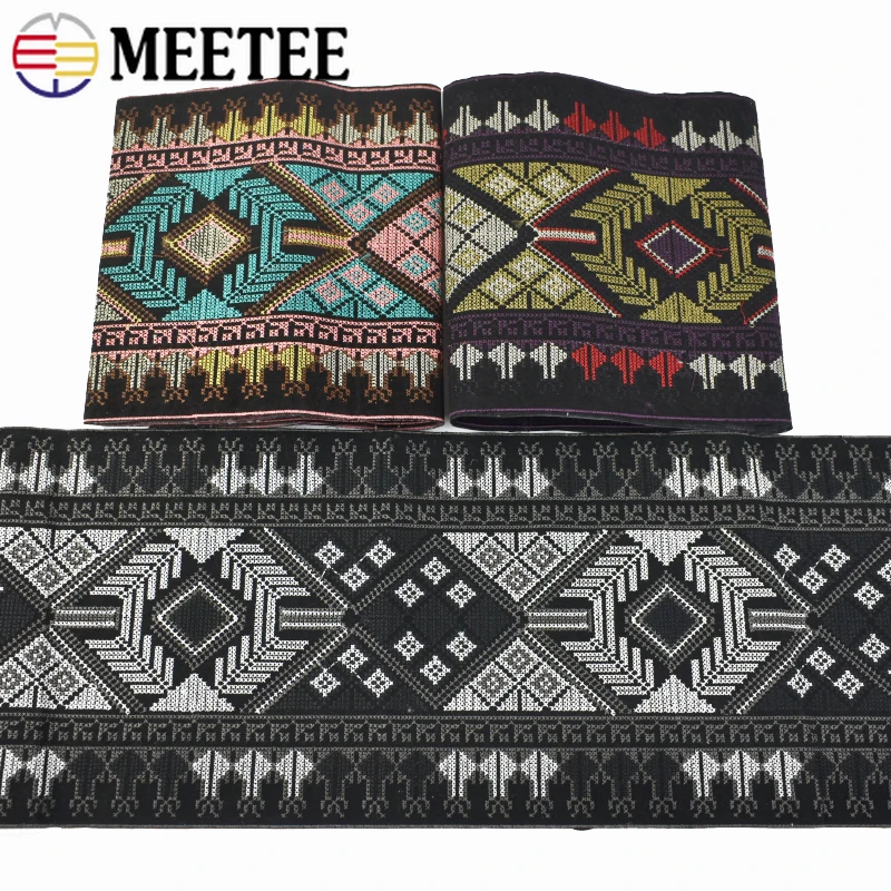 

1/2/3Yard 22.5cm Jacquard Fabric Sewing Webbing Strap Embroidered Lace Trim Clothes Dress Decorative Ribbon Band DIY Accessories