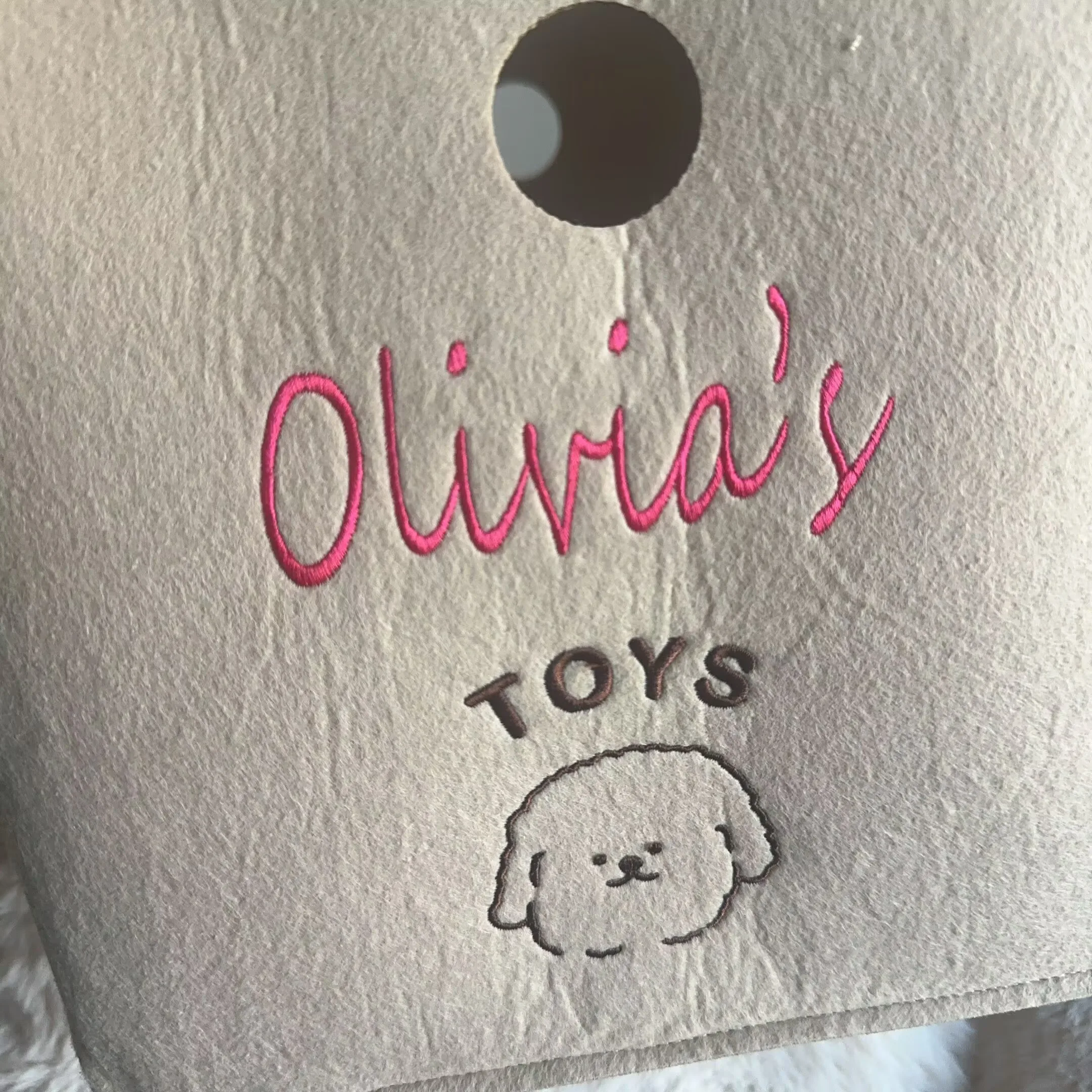 Cesta de almacenamiento cuadrada con bordado Simple de fieltro con nombre personalizado, cesta de almacenamiento de juguetes para niños, bolsa de almacenamiento de regalo, marco para aperitivos