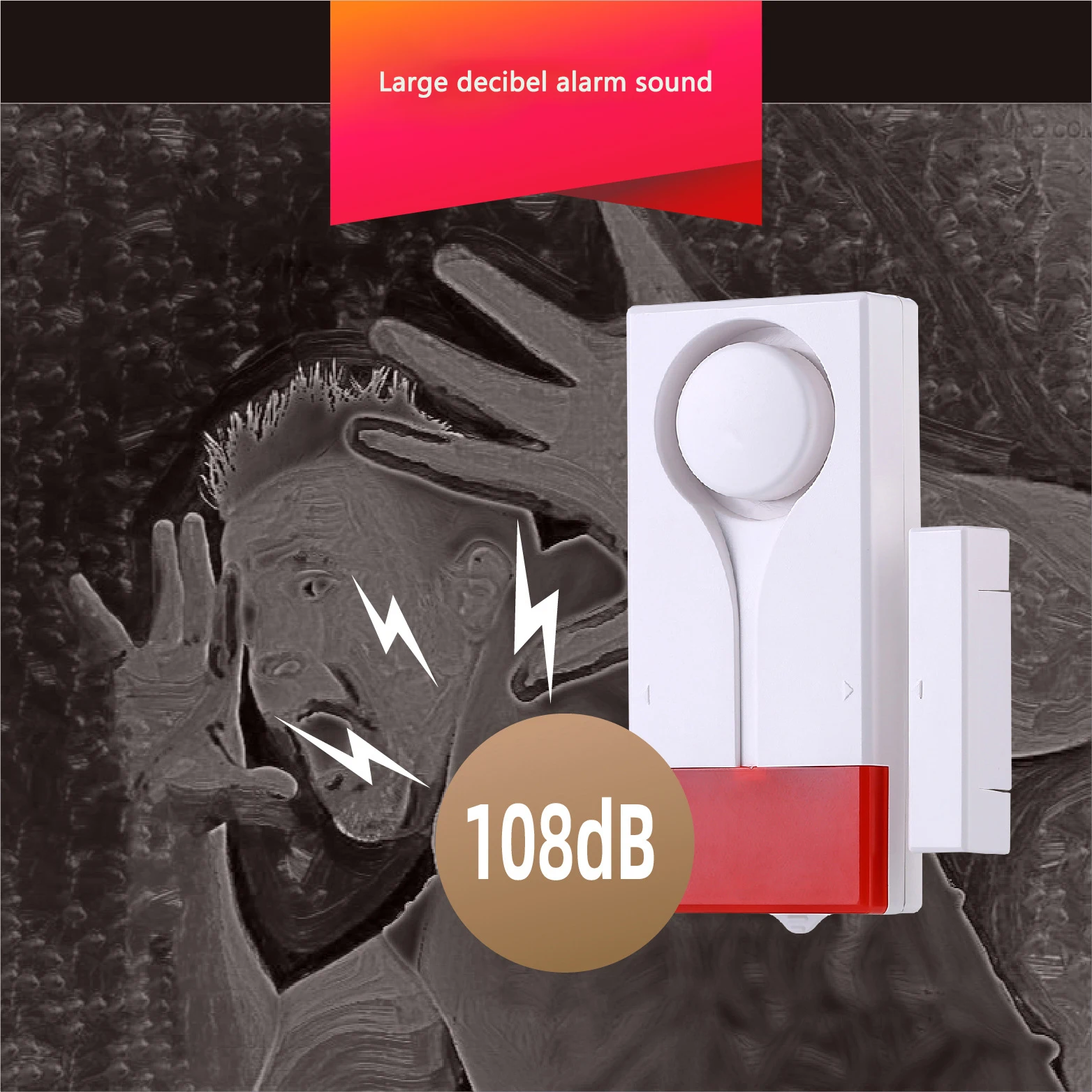 Porta Remota Sem Fio e Janela Guarda Magnética, Contra Roubo, Anti Perdido, Detector de Vibração com Alarme Audível e Visual