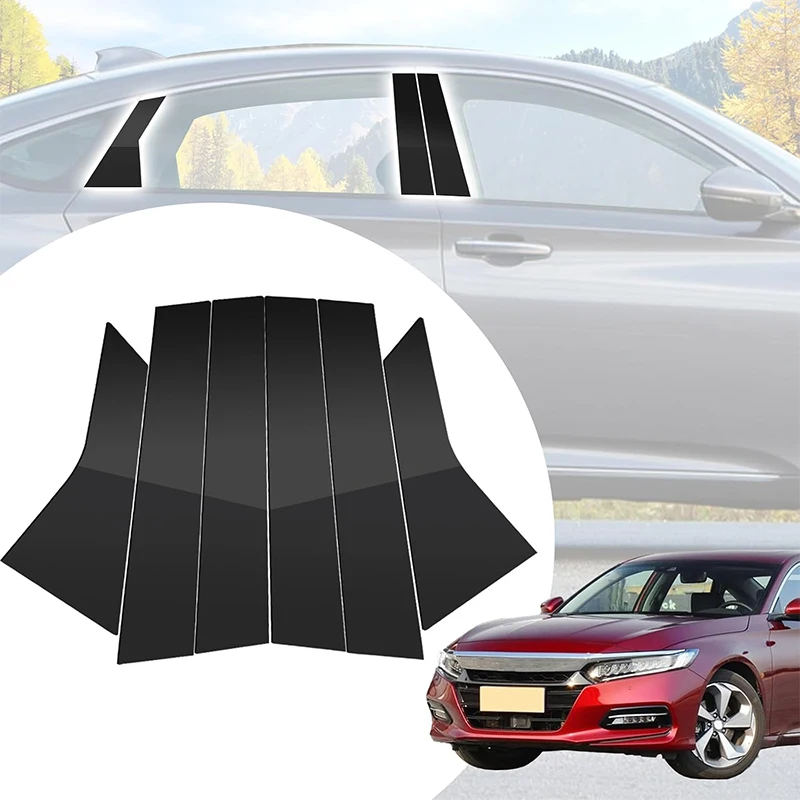 Car Window BC Pillar Post Vinyl Stickers Window Column Stickers Overlay Wrap Trim Accessories For Honda Accord 10th 2018-2022