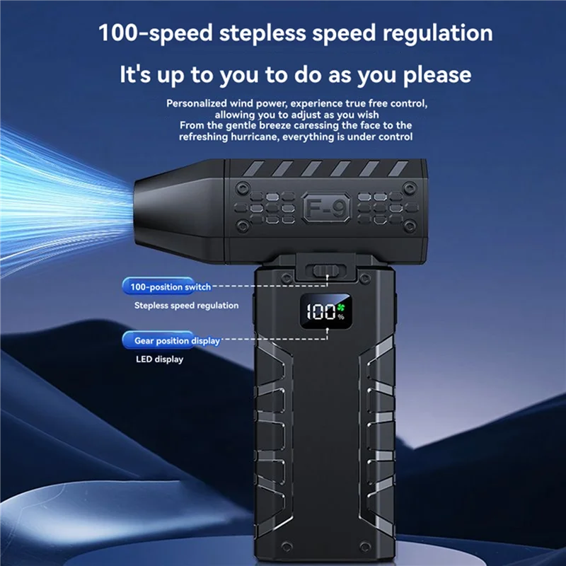 A78K جديد 2X منفاخ الهواء 160000 دورة في الدقيقة مروحة كهربائية محمولة 52 متر/الثانية سرعة الرياح فرش السيارات مروحة عنيفة مع شاشة LED