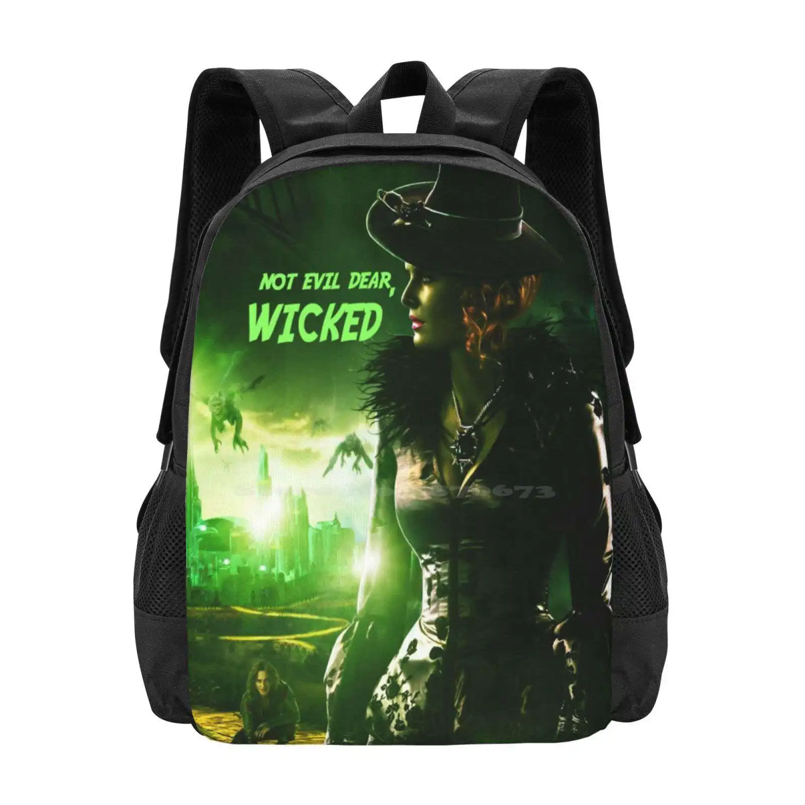 Once Upon A Time - Wicked - Zelena New Arrivals Unisex Bags Student Bag Backpack Ouat Once Upon A Time Zelena Wicked Witch Green