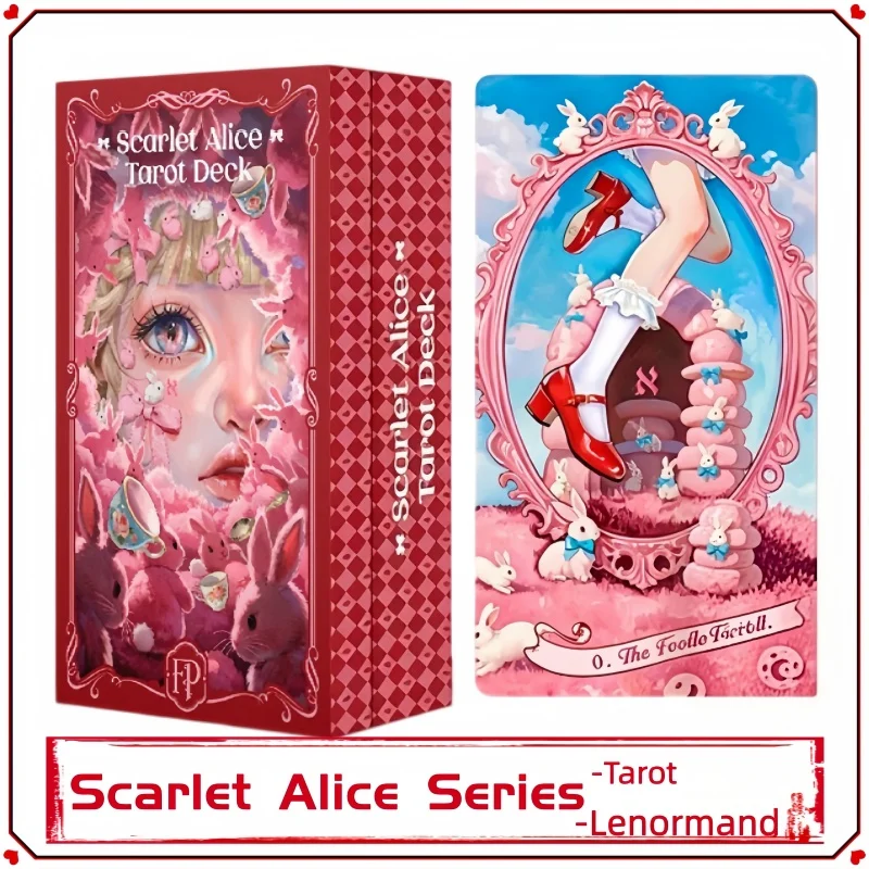 Original Exquisite Scarlet Alice Tarot Deck Rider-Waite Style & Lenormand Cards Fortune Telling Divination Collectible Gift Toy