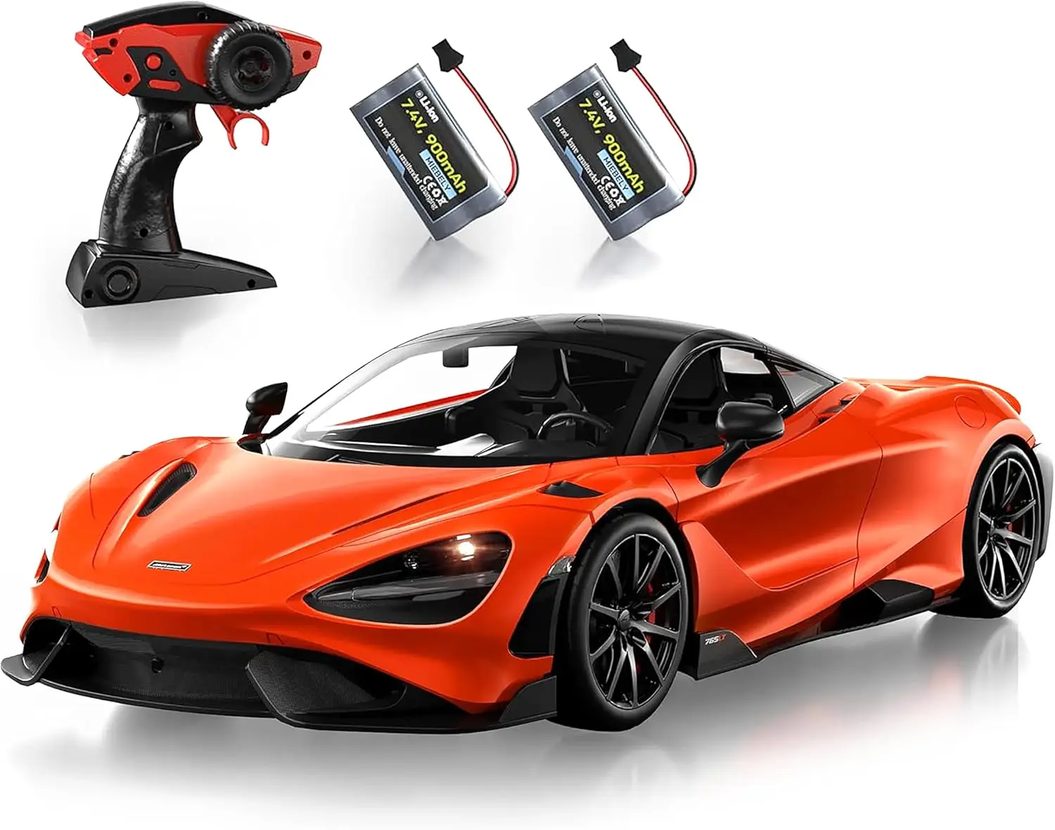 

1/12 Scale McLaren RC Car - 12km/h Fast Toy with Headlight, Orange Gift for Kids Age 6-12