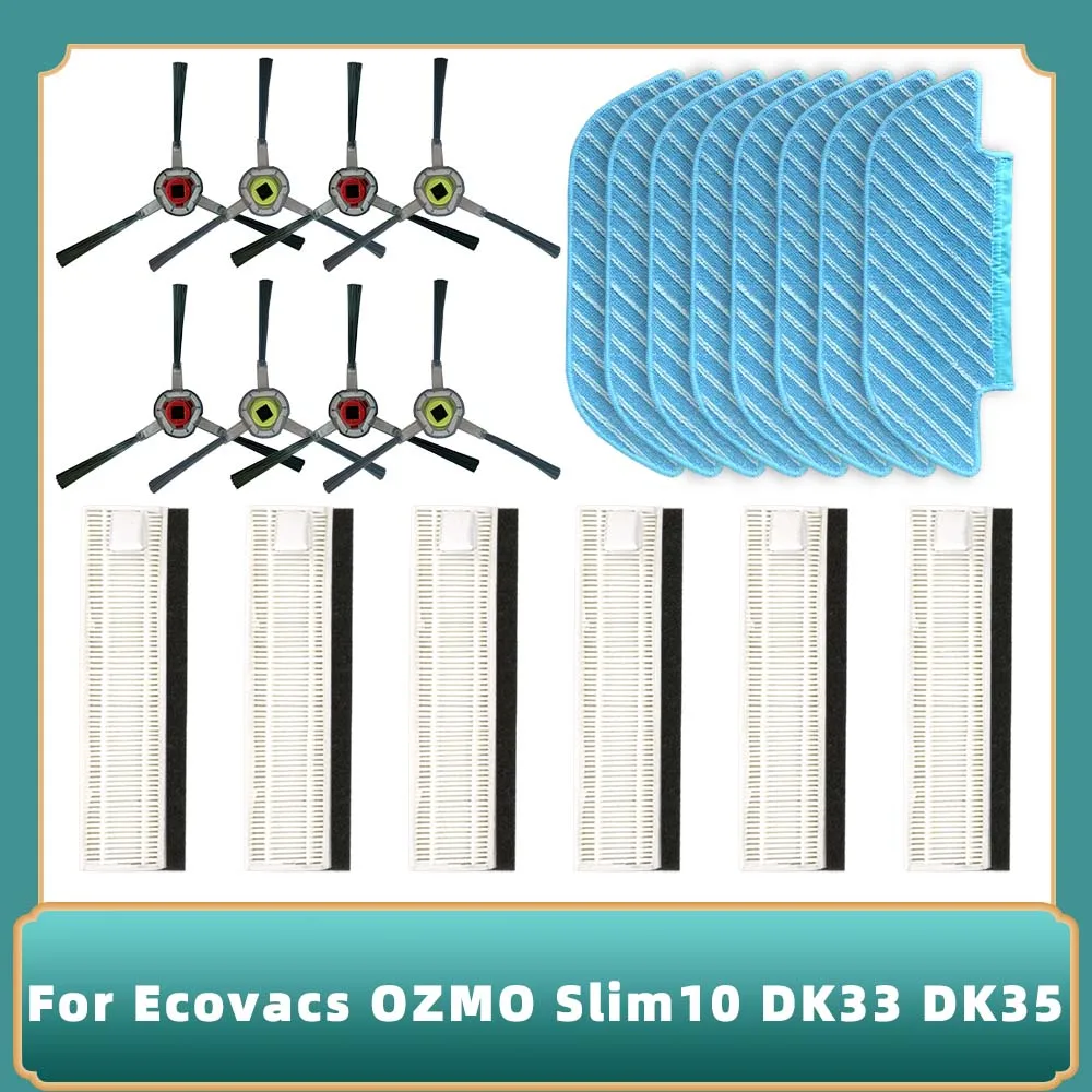 For Ecovacs OZMO Slim 10 /11 DK33 DK35 DK36 DK45 Robot Vacuum Cleaner Side Brush Hepa Filter Mop Cloth Rag Accessories Spart