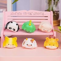 Panda Pig Computer Monitor Decoration Table Edge TV Screens Little Animal Ornaments Cartoon Miniatures Center Console Figurines