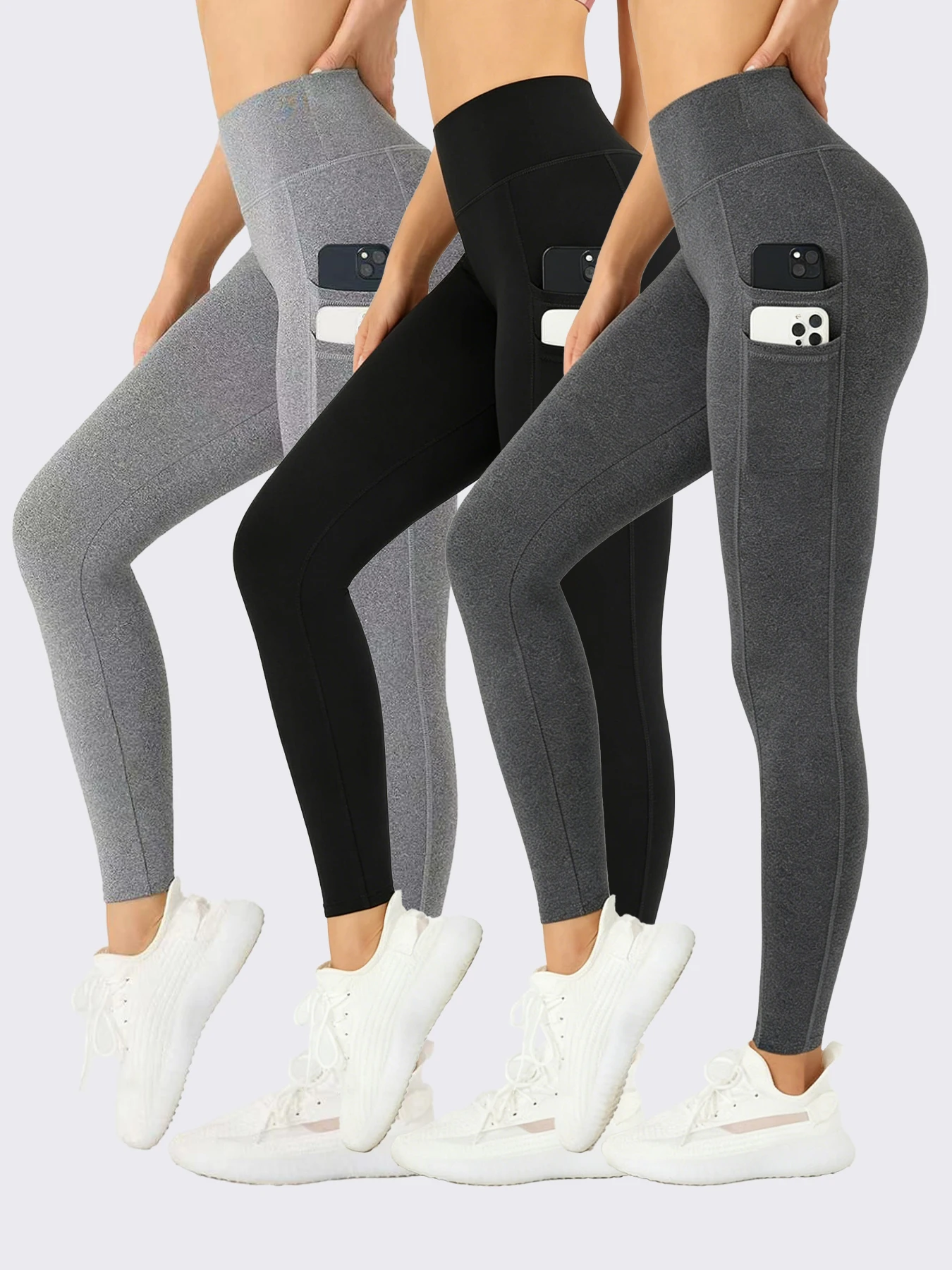Women's High Waist Yoga Leggings with Pockets Naked Feel Butt Lifting Workout Pants Butt Lifting Outdoor Running Fitness Fashion