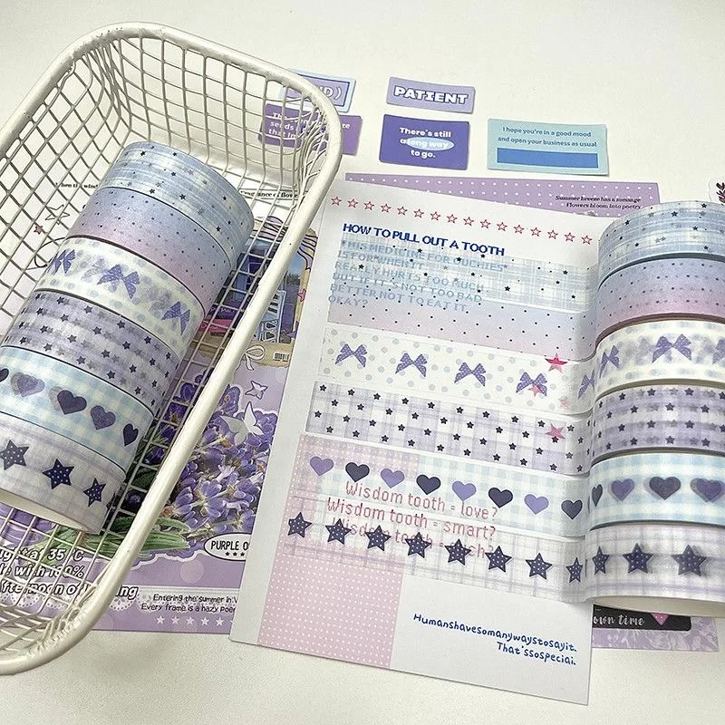 6pcs/lot Kawaii Decorative Paper Tape Set Washi Tape Pack For DIY Journals Hand Book Material School Office Stationery view 6