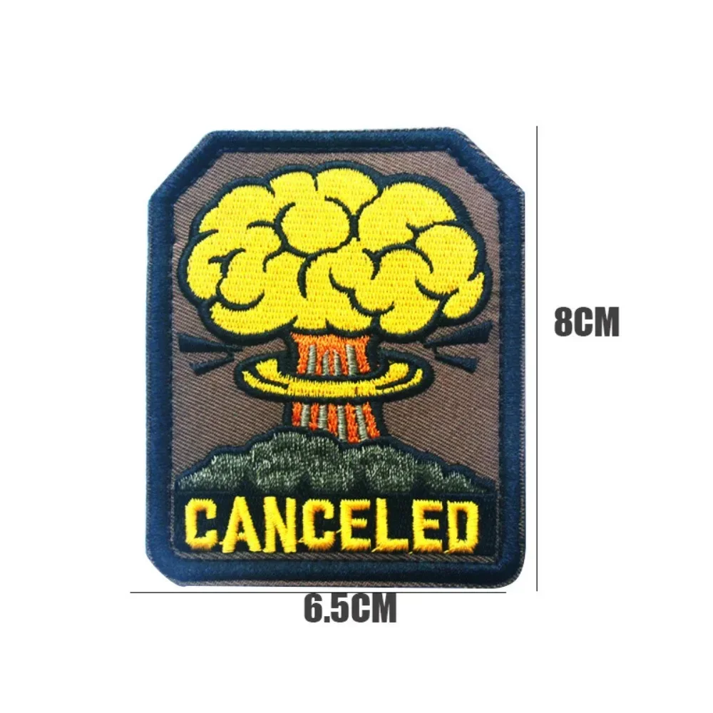 Canceled Nuclear Atomic Bomb Fallout Embroidered Patches Military Hook&Loop Tactical Emblem for Jackets Backpack Clothes Sticker