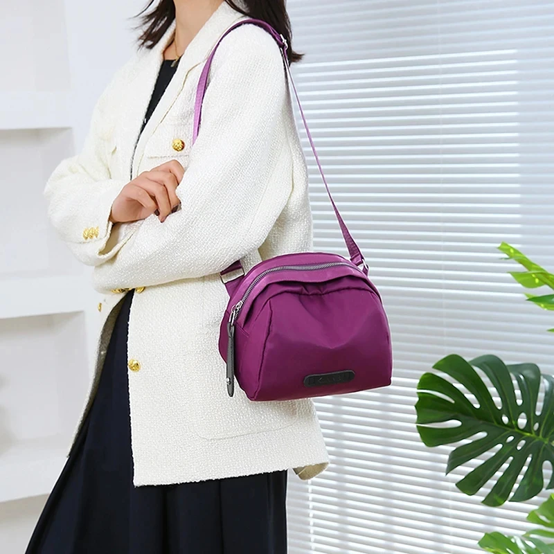 Trendy Women Nylon Chest Crossbody Bag, Waterproof Shoulder Bag, Lightweight and Secure Zipper Purse for Effortless Everyday Sty