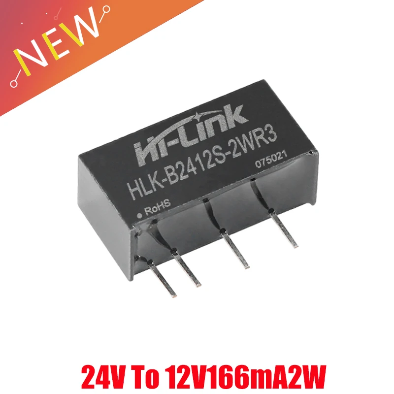 HLK-B2412S-2WR3 DC-DC isolated power module 24V to 12V166mA2W short circuit protection