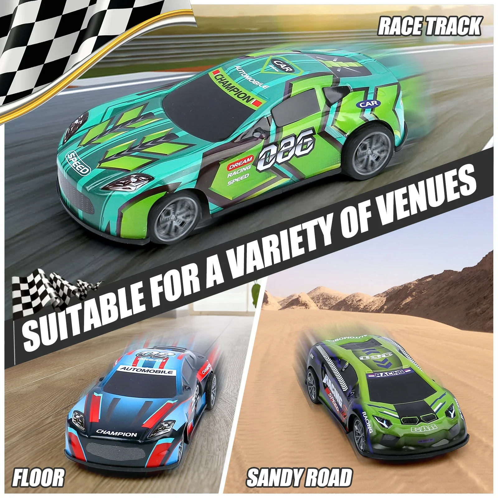 2.4G RC Mini Racing High Speed Car Iron Shell Remote Control Vehicle Model Children Toys Boys Multiplayer Game Birthday Gifts
