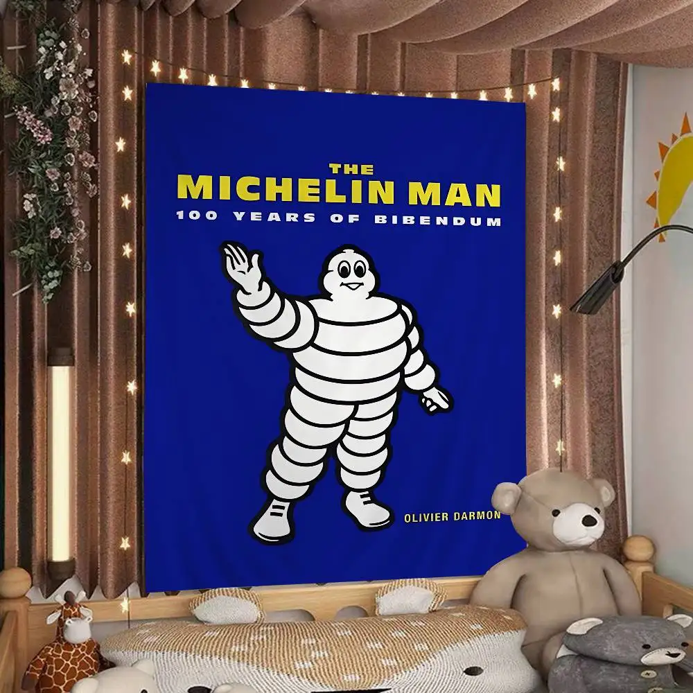Vintage Funny M-MichelinS Anime Tapestry Hanging Tarot Hippie Wall Rugs Dorm Home Decor