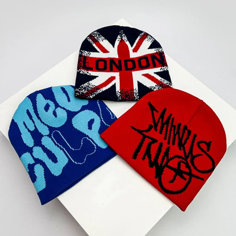 Autumn and Winter Y2K Men Women American Style Letter Wool Bucket Knitted Hats Warm Comfortable Versatile Fashion Hip Hop Street - view 3