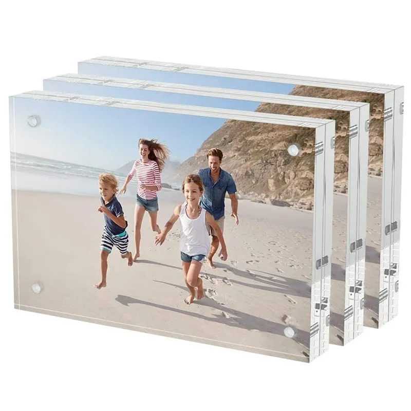 

Special for transparent acrylic photo frame magnetic suction table double-sided square strong magnetic photo display