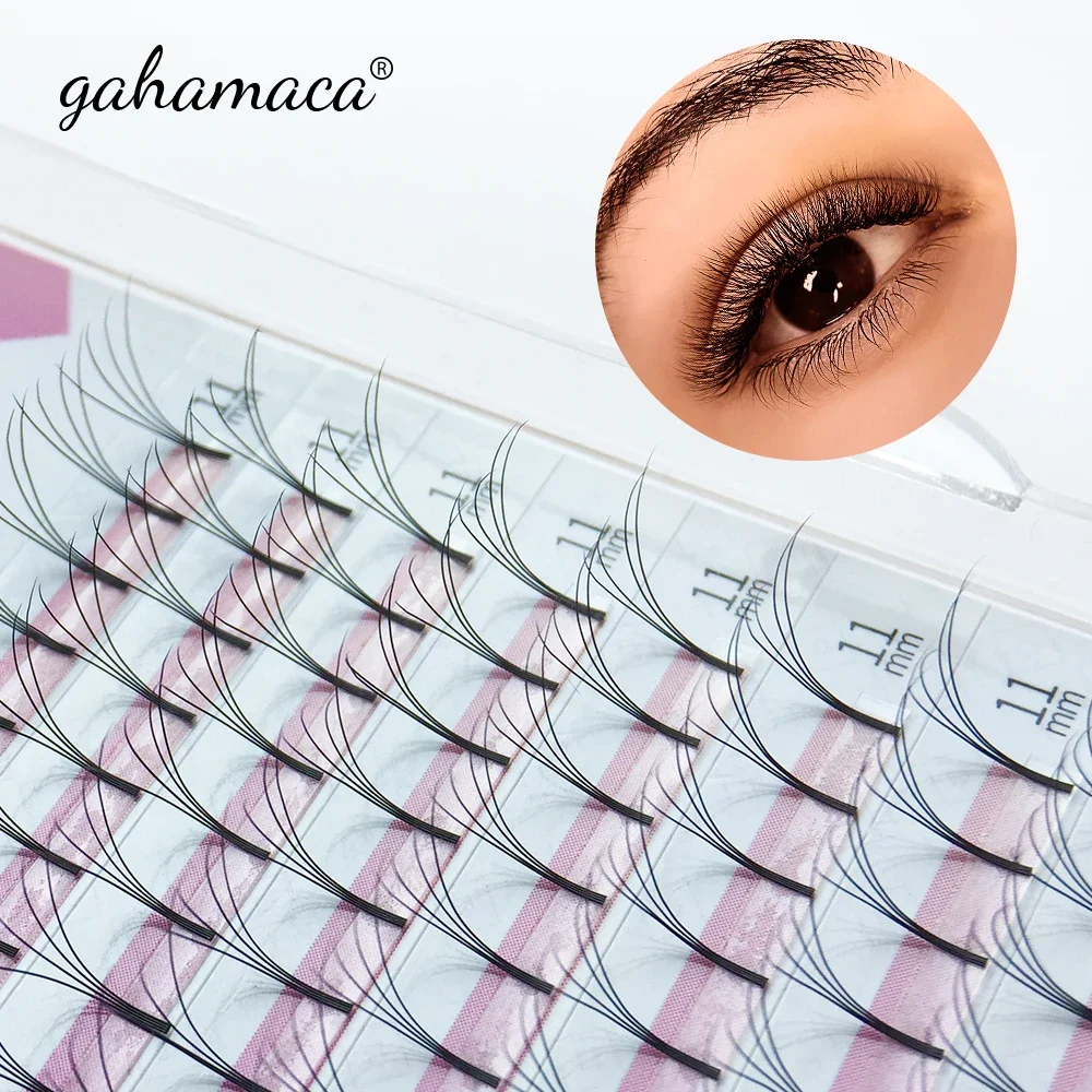 GAHAMACA Premade Russian Volume Fans 2d/3d/4d/5d/6d Eyelashes Long Stem Lashes Pre Made Eyelash Extensions Supplies Makeup Tool