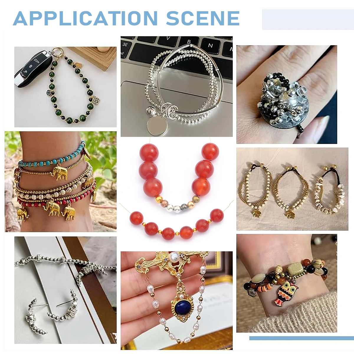 ลูกปัดเหล็กเจาะรูปลายคริม 2.4-6มม. สำหรับทำเครื่องประดับDIY (สร้อยข้อมือ, สร้อยคอ) - 100-1000 ชิ้นต่อการสั่งซื้อ