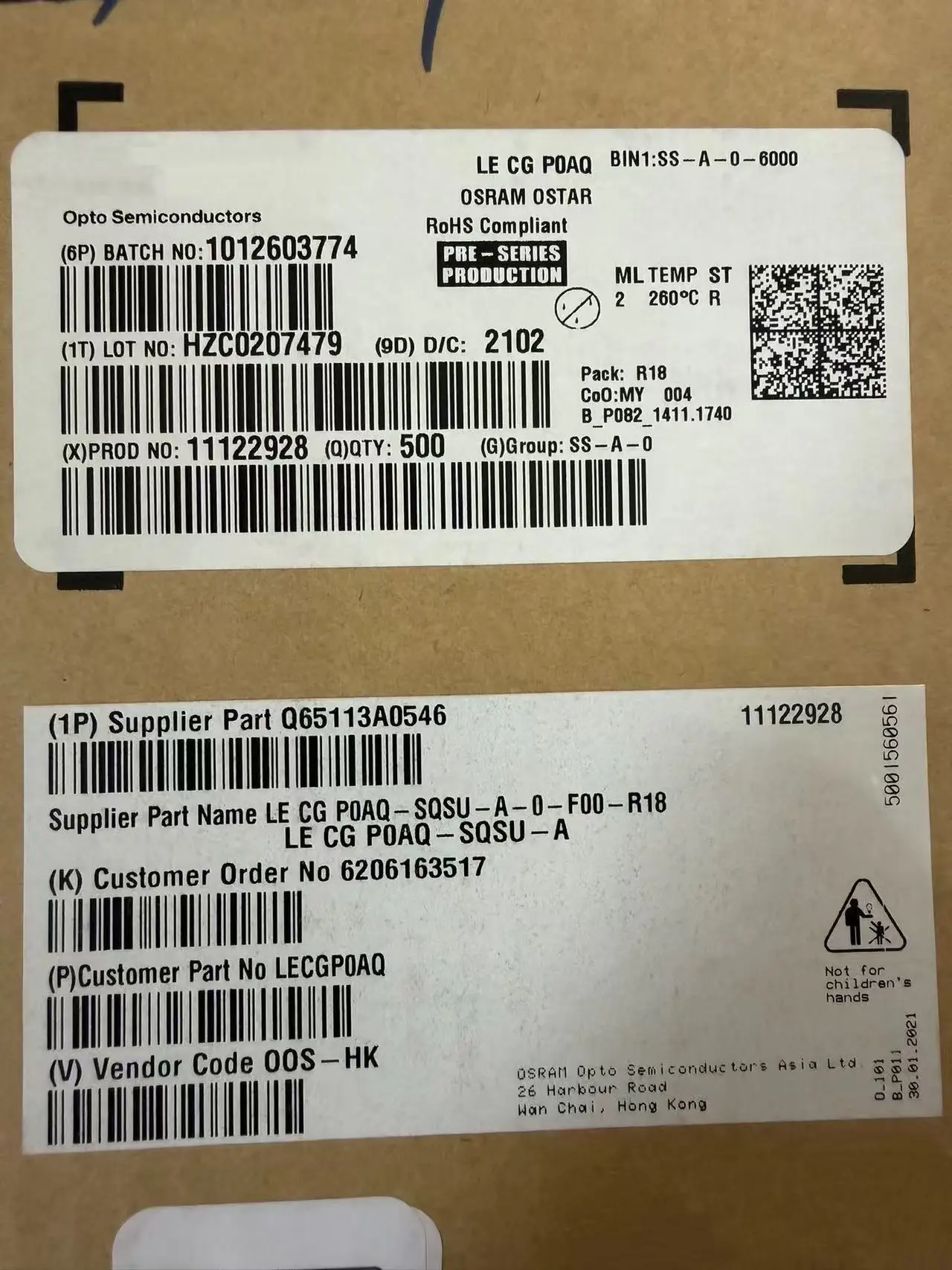For Osram Projector Green Light LED Lamp Beads  Model: LE CG P0AQ