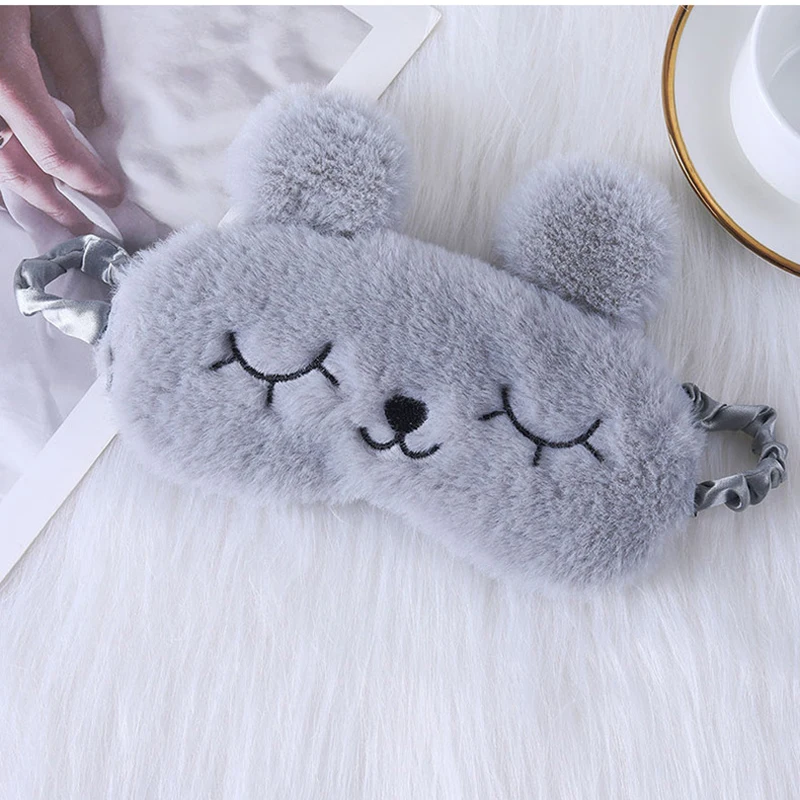 Cute Cartoon Rabbit Plush Sleeping Eye Mask Comfortable Sleep Mask Sleep Aid Traveing Home Shading Light Eye Cover Eyeshade