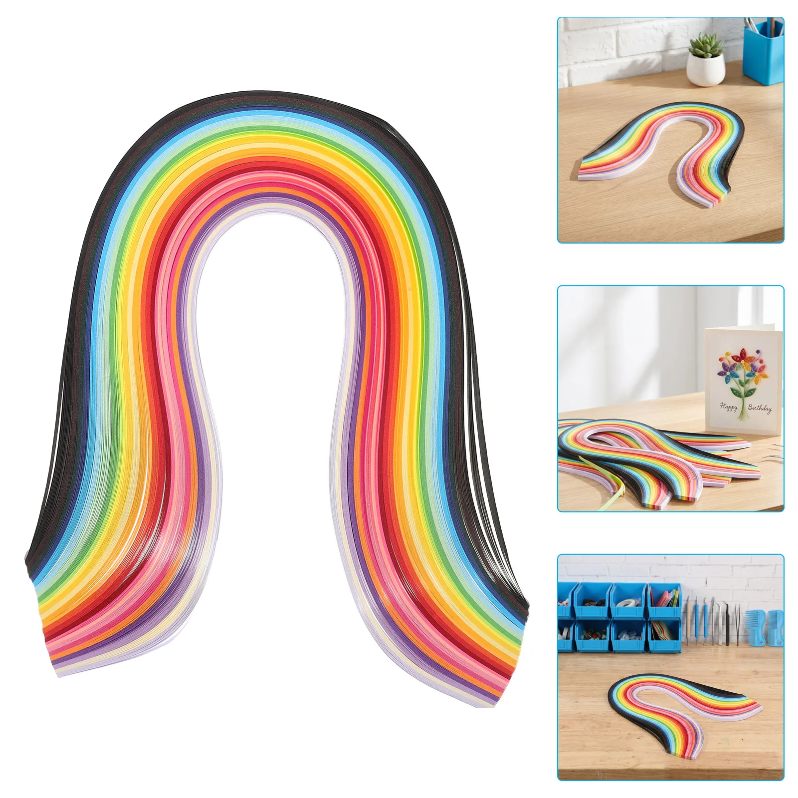 Art Quilling Craft - แถบกระดาษควิลลิ่งหลากสี ขนาดกว้าง 5 มม. โทนสีสดใส สำหรับงานฝีมือทำมือ