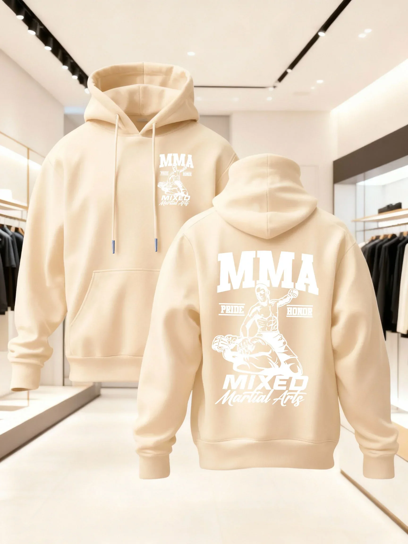 Fight Hoodie Unisex MMA Mixed Martial Arts Boxing Gym Fitness Combat Warrior Pride Honor Training Oversized Sport Sweatshirts