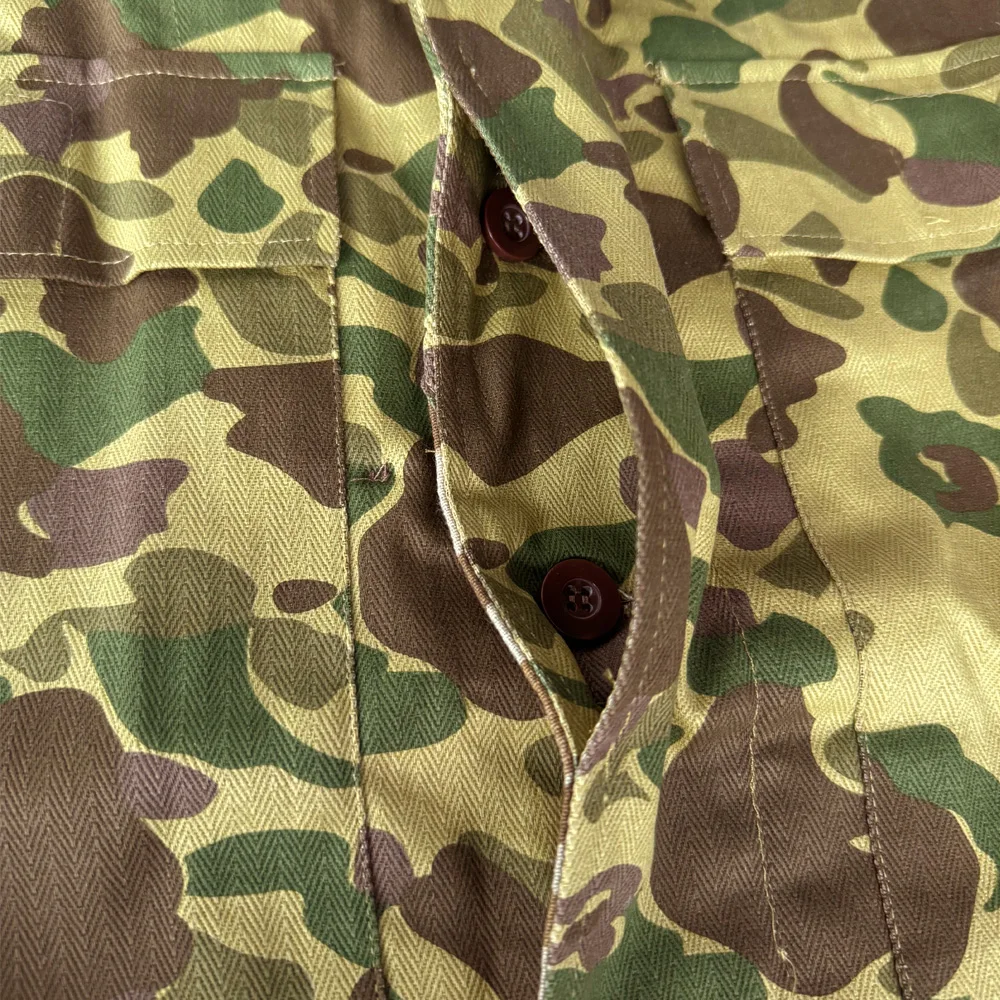 WW2 US Soldat Uniform Entenjagd Doppelseitiger Camo Mantel HBT Soldat Vintage Soldat Uniform Vintage Tarnjacke – Detail 15