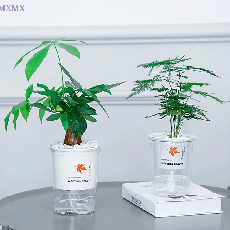 Vaso da fiori bianco da 4,33/4,92/5,51 pollici Vaso da fiori con aspirazione automatica Vaso per famiglia