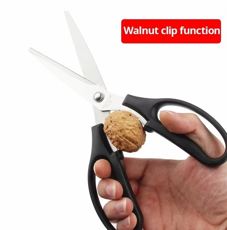 Black Gray Stainless Steel Barbecue Scissors Steak Kitchen Scissors Manufacturer Kitchen Tools Household Scissors