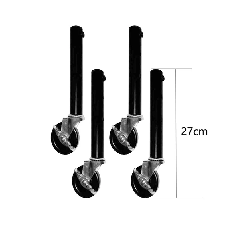 Table Leg Extension For Folding Table Castors - Pack Of 4 Risers With Wheels For Straight And Curved Legs