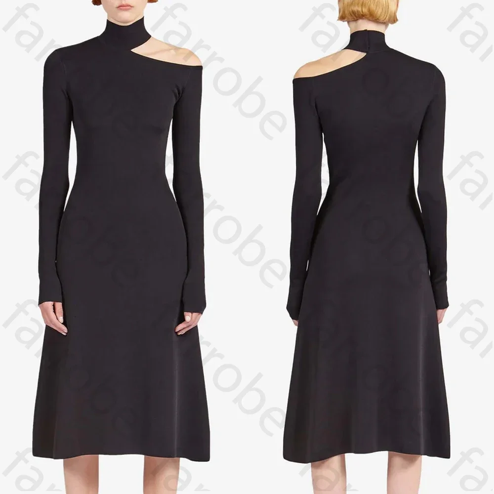 

Customized Elegant High-neck Cut-out Midi Dress A-Line Evening Dresses Formal Exquisite High Quality Prom Party Gowns for Women
