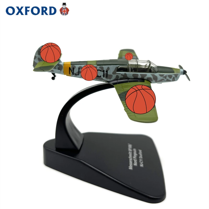 Diecast OXFORD 1:72 Scale World War II Aircraft Bf108 Fighter Static Alloy Model Collectible Toy Gift Souvenir Display Ornament