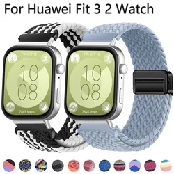 Nylon Braided Loop Strap for Huawei Watch Fit 3 2 Magnetic Adjustable Comfortable Band for Huawei Watch Fit 3 Bracelet Wristband