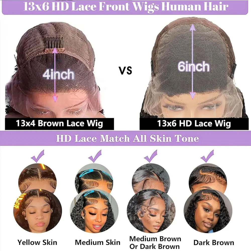 Perruque Lace Frontal Wig naturelle Yaki, cheveux crépus lisses, 13x6, Full HD, queue de cheval pre-plucked, 13x4, densité 250%