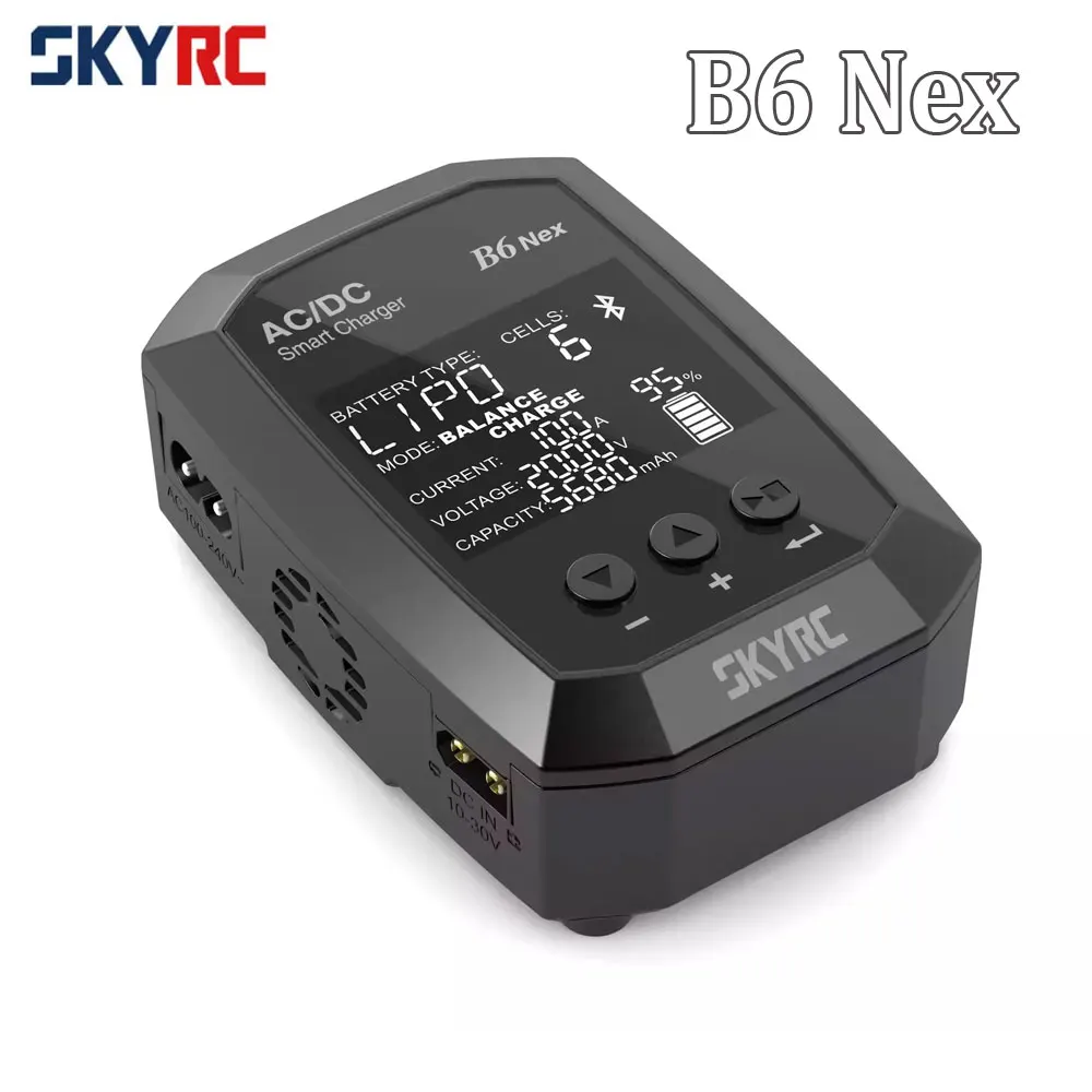 

SKYRC B6 Nex AC 50W DC 200W 10A Dual Power GaN Power 5.0 Bluetooth APP Зарядное устройство для LiPo Li-Ion LiHV LiFe NiMH Pb Аккумулятор